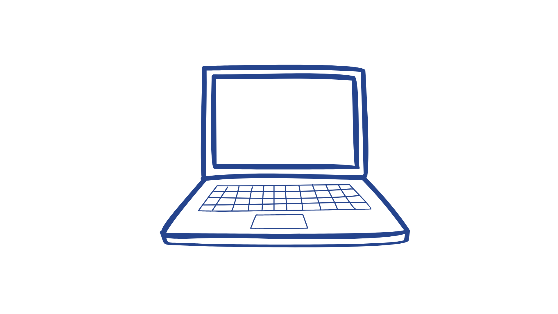 blue outline of laptop