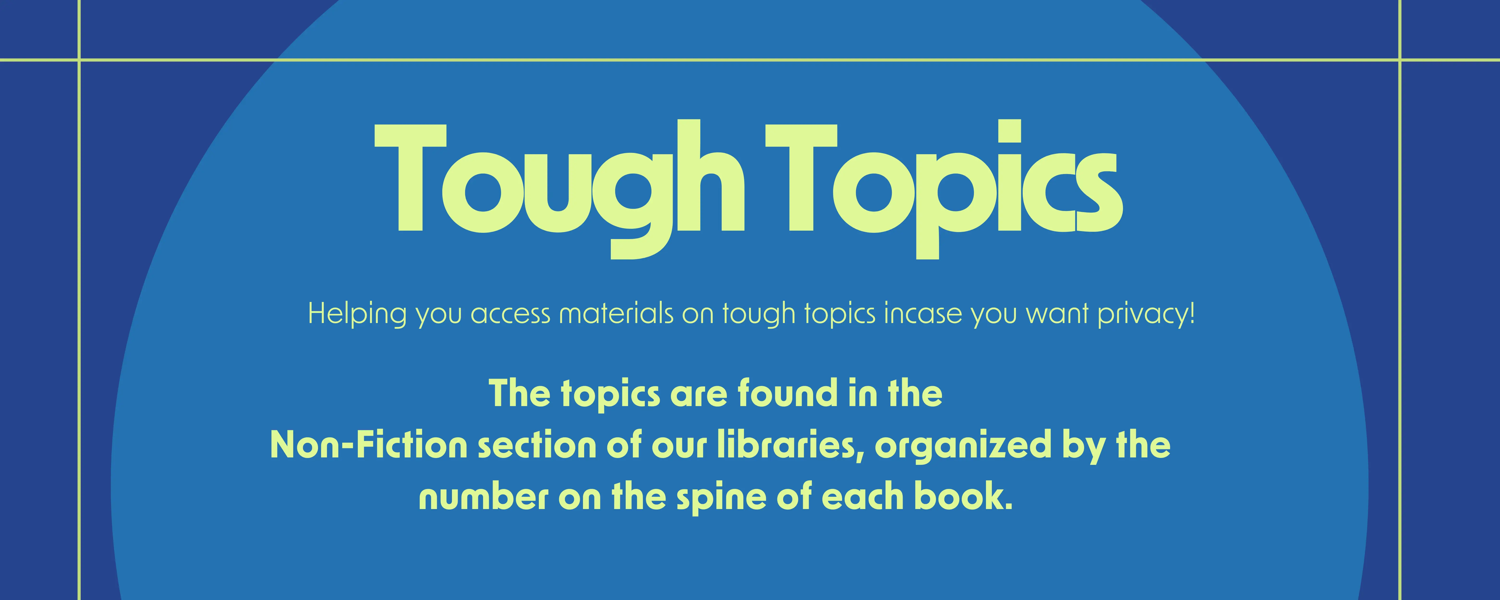 Tough Topics | North Perth Public Library